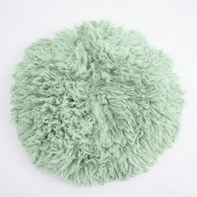 Load image into Gallery viewer, Babymoon Round Wool Flokati Fur Blanket | Photoshoot Props | Green