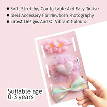 Load image into Gallery viewer, Babymoon | Set of 3 | Designer Princess Baby Girl’s Headbands | Hair Accessories | Flower Pink | Heart Blue | Bow Multi