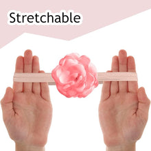 Load image into Gallery viewer, Babymoon | Set of 3 | Designer Princess Baby Girl’s Headbands | Hair Accessories | Flower Peach | White Flower