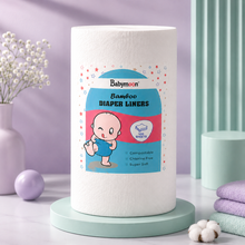 Load image into Gallery viewer, Babymoon Disposable Flushable Diaper Liners | Biodegradable Bamboo Nappy Diaper Liners