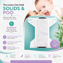Load image into Gallery viewer, Babymoon Disposable Flushable Diaper Liners | Biodegradable Bamboo Nappy Diaper Liners
