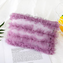 Load image into Gallery viewer, Babymoon Set of 2 | Baby Net Frill Pillow with Bonnet | Baby Photoshoot Props | Purple
