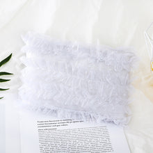 Load image into Gallery viewer, Babymoon Set of 2 | Baby Net Frill Pillow with Bonnet | Baby Photoshoot Props | White