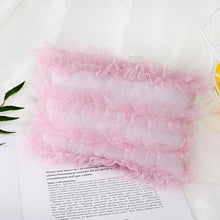 Load image into Gallery viewer, Babymoon Set of 2 | Baby Net Frill Pillow with Bonnet | Baby Photoshoot Props | Pink