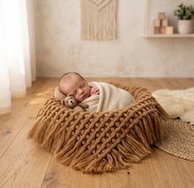 Load image into Gallery viewer, Babymoon Petal Layer Blanket Basket Filler | Baby Photography Props| Coffee