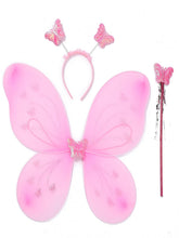 Load image into Gallery viewer, Babymoon Butterfly Fairy Angel Costumes Baby Wings Photography Props - Set of 3 | 6 Month To 10 Years | Pink