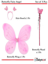 Load image into Gallery viewer, Babymoon Butterfly Fairy Angel Costumes Baby Wings Photography Props - Set of 3 | 6 Month To 10 Years | Pink