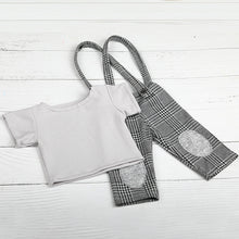 Load image into Gallery viewer, Babymoon | Set of 2 | Tshirt And Suspender Set | Baby Photoshoot Props | Costume | 0-3 Months | Grey