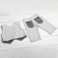 Load image into Gallery viewer, Babymoon | Set of 2 | Waist Coat And Pant Set | Baby Photoshoot props | Costume | 0-3 Months | Grey