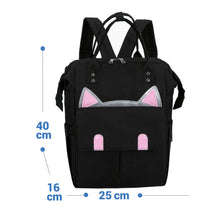 Load image into Gallery viewer, Babymoon Mother Diaper Bag Lightweight Multifunctional Travel Unisex Diaper Backpack | Black Kitty
