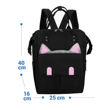 Load image into Gallery viewer, Babymoon Mother Diaper Bag Lightweight Multifunctional Travel Unisex Diaper Backpack | Black Kitty