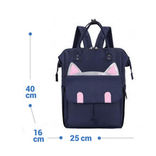 Load image into Gallery viewer, Babymoon Mother Diaper Bag Lightweight Multifunctional Travel Unisex Diaper Backpack | Blue Kitty