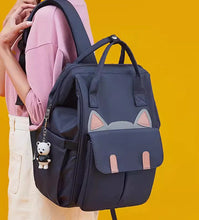 Load image into Gallery viewer, Babymoon Mother Diaper Bag Lightweight Multifunctional Travel Unisex Diaper Backpack | Blue Kitty