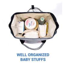 Load image into Gallery viewer, Babymoon Mother Diaper Bag Lightweight Multifunctional Travel Unisex Diaper Backpack | Grey Kitty