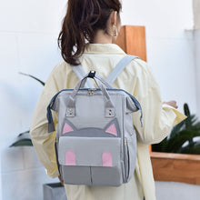 Load image into Gallery viewer, Babymoon Mother Diaper Bag Lightweight Multifunctional Travel Unisex Diaper Backpack | Grey Kitty