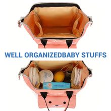 Load image into Gallery viewer, Babymoon Mother Diaper Bag Lightweight Multifunctional Travel Unisex Diaper Backpack | Pink Kitty