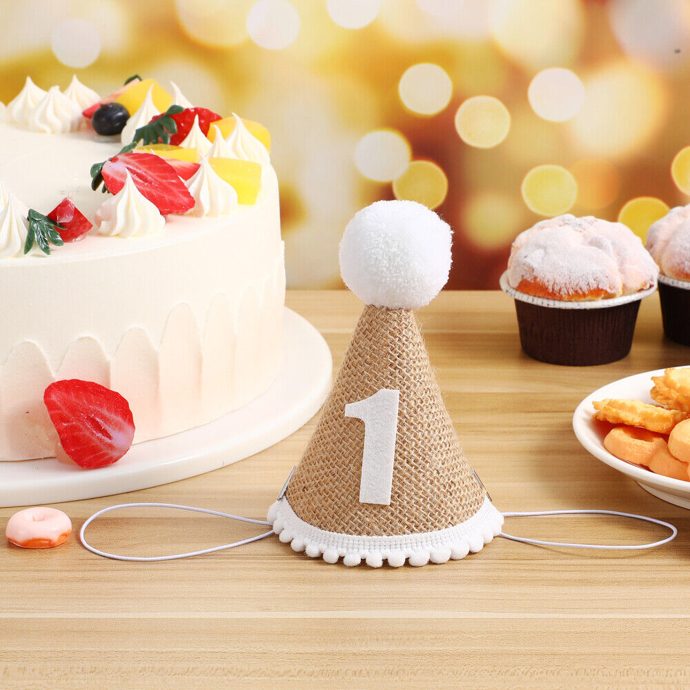 Babymoon 1 year Birthday Cone Cap | Cake Smash | Baby Photography Cap | Brown