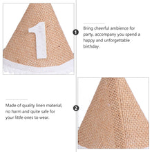 Load image into Gallery viewer, Babymoon 1 year Birthday Cone Cap | Cake Smash | Baby Photography Cap | Brown