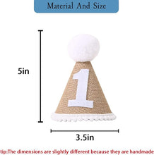 Load image into Gallery viewer, Babymoon 1 year Birthday Cone Cap | Cake Smash | Baby Photography Cap | Brown