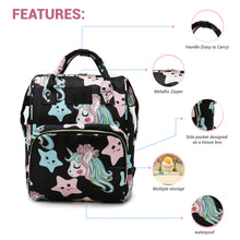 Load image into Gallery viewer, Babymoon Mother Diaper Bag Lightweight Multifunctional Travel Unisex Diaper Backpack | Black Star