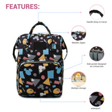 Load image into Gallery viewer, Babymoon Mother Diaper Bag Lightweight Multifunctional Travel Unisex Diaper Backpack | Black Mickey
