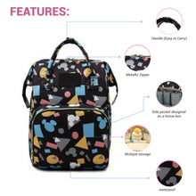 Load image into Gallery viewer, Babymoon Mother Diaper Bag Lightweight Multifunctional Travel Unisex Diaper Backpack | Black Mickey