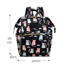 Load image into Gallery viewer, Babymoon Mother Diaper Bag Lightweight Multifunctional Travel Unisex Diaper Backpack | Black Cat
