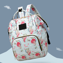 Load image into Gallery viewer, Babymoon Mother Diaper Bag Lightweight Multifunctional Travel Unisex Diaper Backpack | Blue Mermaid
