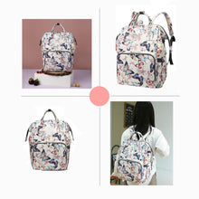 Load image into Gallery viewer, Babymoon Mother Diaper Bag Lightweight Multifunctional Travel Unisex Diaper Backpack | White Butterfly