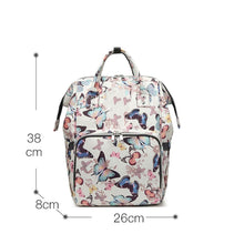 Load image into Gallery viewer, Babymoon Mother Diaper Bag Lightweight Multifunctional Travel Unisex Diaper Backpack | White Butterfly