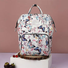 Load image into Gallery viewer, Babymoon Mother Diaper Bag Lightweight Multifunctional Travel Unisex Diaper Backpack | White Butterfly