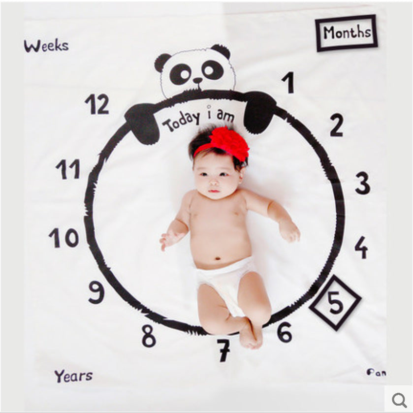 Babymoon  Milestone panda Photoshoot Bedsheet | Swaddle | 100 x 100 cm
