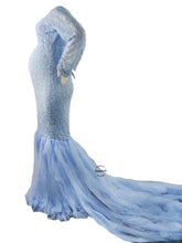 Load image into Gallery viewer, Babymoon Off Shoulder Maternity Gown Dress - Light Blue