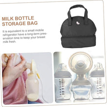 Load image into Gallery viewer, Babymoon Milk Preservation Baby Moms Mothers Diaper Bag | Portable Travel Insulated | Milk Bottle Container Storage Cooler Bag | Black