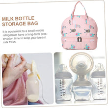 Load image into Gallery viewer, Babymoon Milk Preservation Baby Moms Mothers Diaper Bag | Portable Travel Insulated | Milk Bottle Container Storage Cooler Bag | Rabbit Pink
