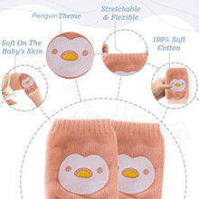 Load image into Gallery viewer, Babymoon Designer Baby Kneepads for Protection Knee Pads for Crawling, Anti-Slip Safety Protector | Penguin Peach