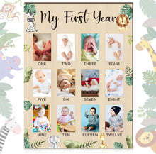 Load image into Gallery viewer, Babymoon 1yr Birth Announcement Photo Frame | Photo Board | Nursery Home Décor | Baby Shower Gift | Baby Growth Display | Baby Photography Props
