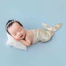 Load image into Gallery viewer, Babymoon Mermaid with Hairband Baby Photography Costume -White