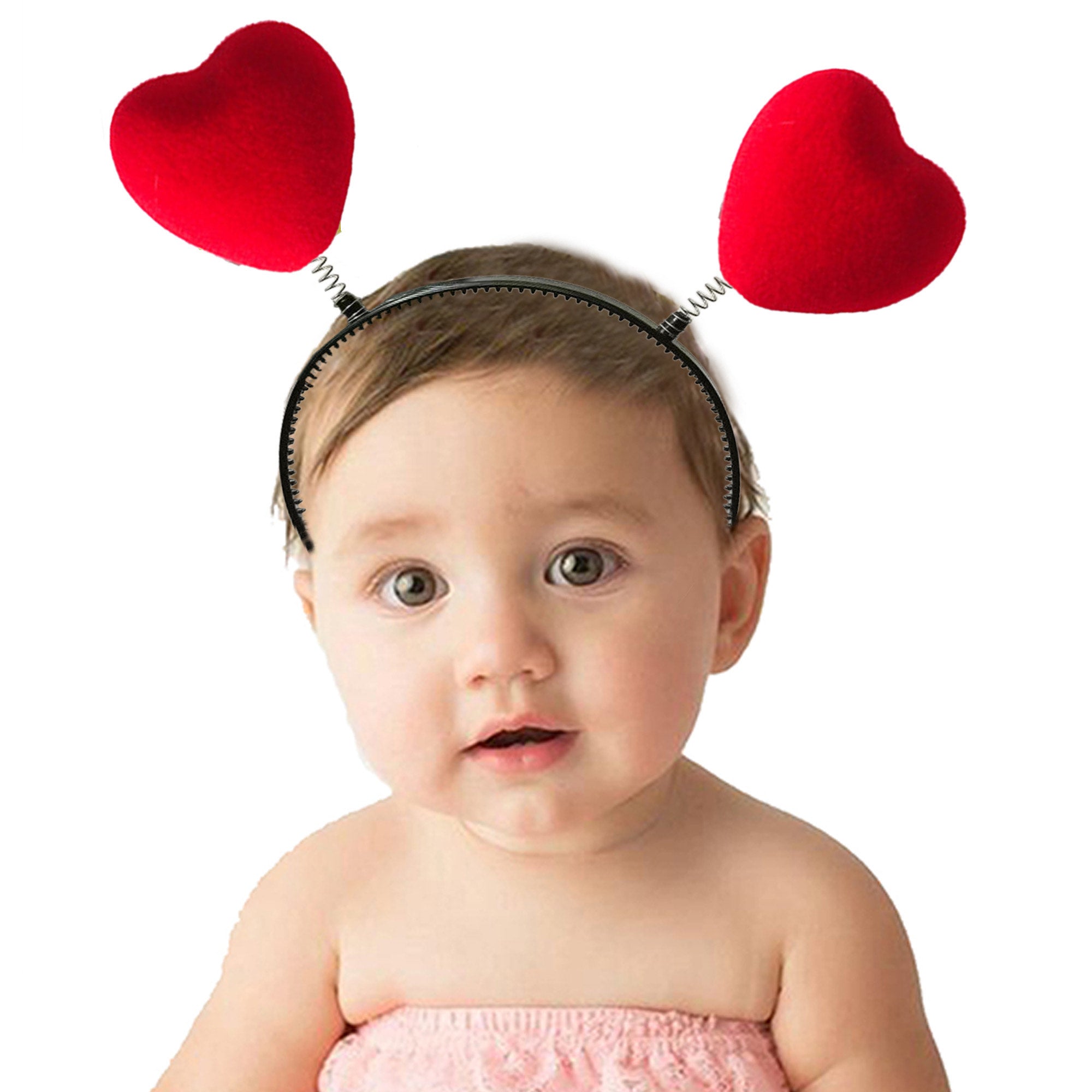 Babymoon Spring Baby Girl’s Headband with Hearts| Hairband Hair Accessories  Hearts Red