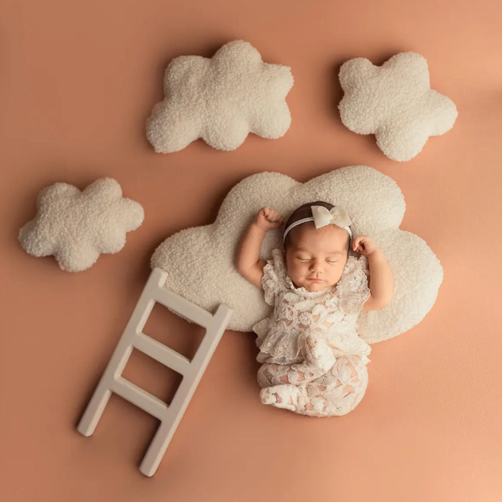 Babymoon Set of Baby Cloud Theme Posing Pillow with Ladder