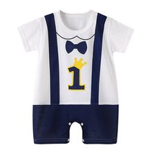 Load image into Gallery viewer, Babymoon 1st Rank First Birthday Romper Outfit | Baby Photoshoot Props Costumes | Blue
