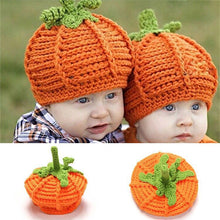 Load image into Gallery viewer, Babymoon Baby Pumpkin Style Cap | Baby Photography Props | Halloween | Orange