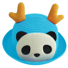 Load image into Gallery viewer, Babymoon Panda Baby Summer Spring Kids Cap with String | 2-8 Years | Blue