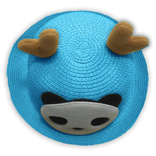 Load image into Gallery viewer, Babymoon Panda Baby Summer Spring Kids Cap with String | 2-8 Years | Blue