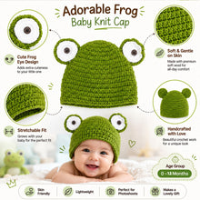 Load image into Gallery viewer, Babymoon Frog Cap Newborn Photography Crochet Outfit Costume