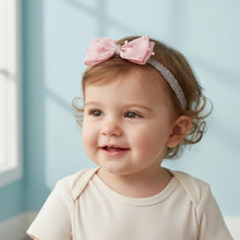 Load image into Gallery viewer, Babymoon | Set of 3 | Designer Princess Baby Girl’s Headbands | Hair Accessories | Crown Pink | Bow Pink | Bow White