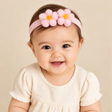 Load image into Gallery viewer, Babymoon | Set of 3 | Designer Princess Baby Girl’s Headbands | Hair Accessories | Flower Pink | Heart Blue | Bow Multi