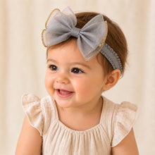 Load image into Gallery viewer, Babymoon | Set of 3 | Designer Princess Baby Girl’s Headbands | Hair Accessories | Flower Blue| Blue Bow