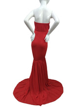 Load image into Gallery viewer, Babymoon Off Shoulder Stretchable Maternity Gown Dress | Red