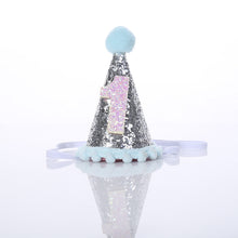 Load image into Gallery viewer, Babymoon 1 year Birthday Cone Cap Cake Smash Photography Cap (Blue)
